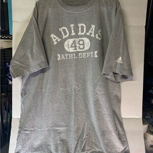 Adidas Graphic T-Shirt Gray “Adidas 49 Athl Dept” Short Sleeve Men’s 2XL